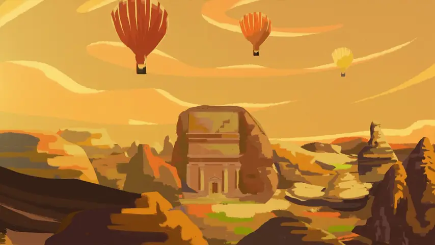 Balloon wipe into sunrise