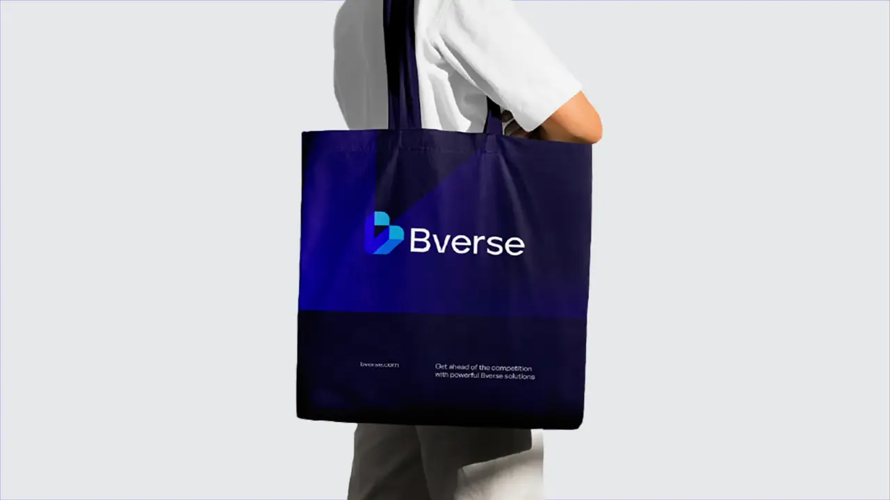 Bverse — Vision Meets Thinking: Posters wall — the logo animates
