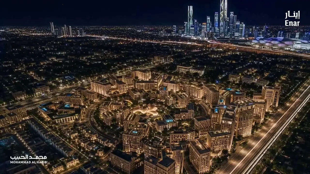 Enar — A Day in the Community: The city at night — aerial