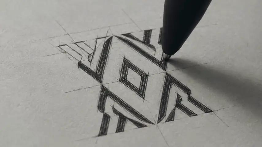 The sketch becomes the mark